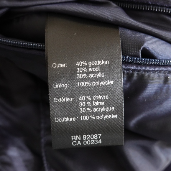 Men’s Saks Fifth Avenue Navy Blue Goatskin leather/Wool Jacket/Bomber M Italy - Picture 8 of 8